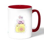 كوب قهوة بمقبض احمر بتصميم كرتون كاميرا