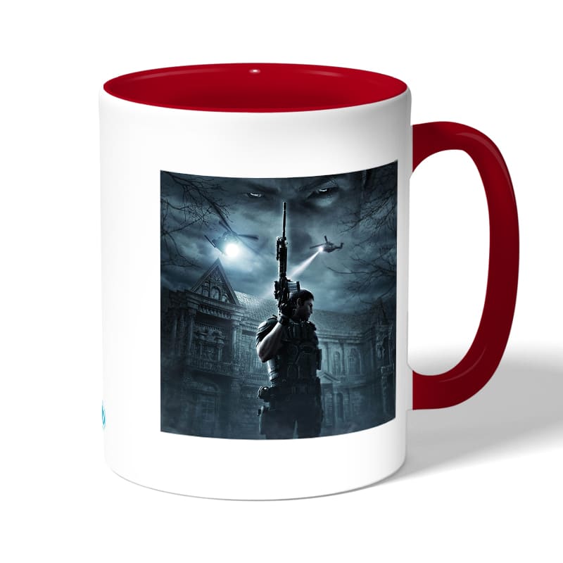 كوب قهوة بمقبض احمر بتصميم كريس ريدفيلد 2 كوب قهوة بمقبض احمر بتصميم كريس ريدفيلد 2