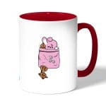 كوب قهوة بمقبض احمر بتصميم كوكي و شوكي شخصيات BTS