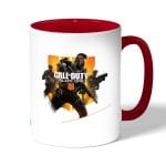كوب قهوة بمقبض احمر بتصميم كول أوف ديوتي بلاك أوبس