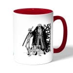 كوب قهوة بمقبض احمر بتصميم لاو ولوفي ون بيس