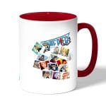 كوب قهوة بمقبض احمر بتصميم لحظات مهمه ون بيس