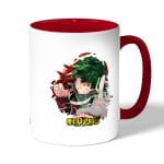 كوب قهوة بمقبض احمر بتصميم لكمه ميدوريا أكاديميتي للأبطال