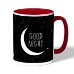 كوب قهوة بمقبض احمر بتصميم ليله سعيده