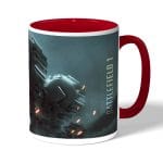 كوب قهوة بمقبض احمر بتصميم مركبة قتالية باتلفيلد