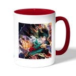 كوب قهوة بمقبض احمر بتصميم معركه في أكاديميتي للأبطال