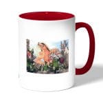 كوب قهوة بمقبض احمر بتصميم ناروتو وضع مضحك