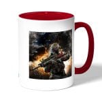 كوب قهوة بمقبض احمر بتصميم نيران معارك كول أوف ديوتي