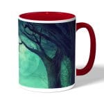 كوب قهوة بمقبض احمر بتصميم هالوين مخيف