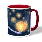 كوب قهوة بمقبض احمر بتصميم وداع إيس ون بيس