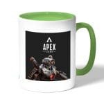 كوب قهوة بمقبض اخضر بتصميم أبيكس ليجندز باثفايندر غاضب