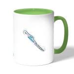 كوب قهوة بمقبض اخضر بتصميم أنت تبدو رائعة