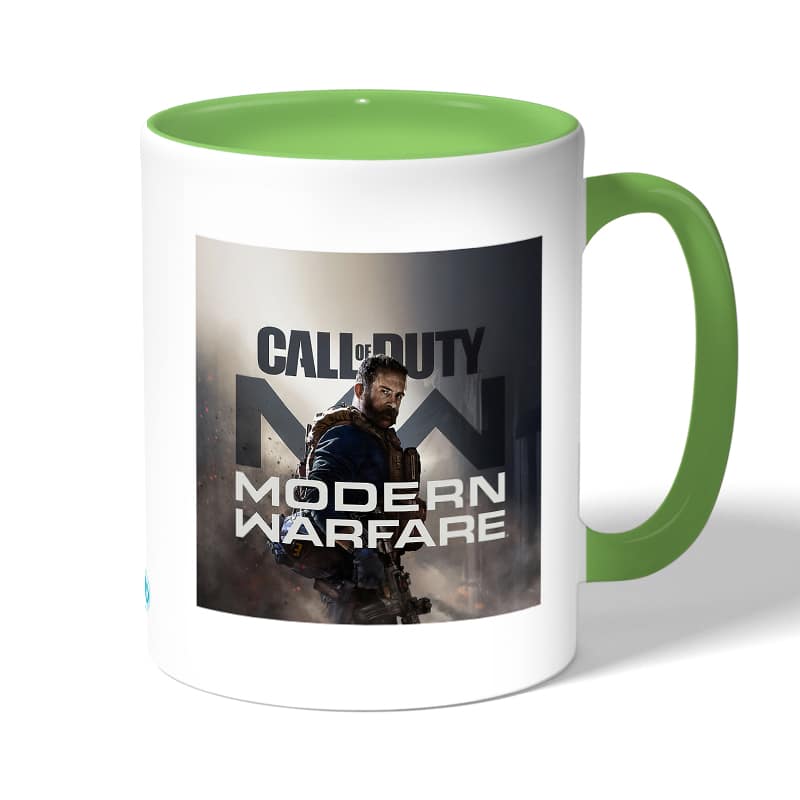 كوب قهوة بمقبض اخضر بتصميم احتراف لعبه كول أوف ديوتي كوب قهوة بمقبض اخضر بتصميم احتراف لعبه كول أوف ديوتي