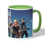 كوب قهوة بمقبض اخضر بتصميم اسلحة فورت نايت باتل رويال