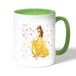 كوب قهوة بمقبض اخضر بتصميم  الأميرة بيلا