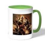 كوب قهوة بمقبض اخضر بتصميم الطائرمع الصقر أساسنز كريد