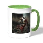 كوب قهوة بمقبض اخضر بتصميم القتال ضد سبايدر مان