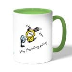 كوب قهوة بمقبض اخضر بتصميم اللطيف شيمي شخصيات BT21