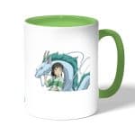 كوب قهوة بمقبض اخضر بتصميم انمي المخطوفة