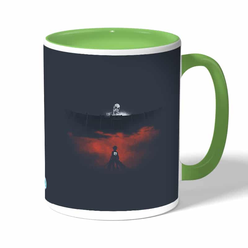 كوب قهوة بمقبض اخضر بتصميم ايرين ضد العمالقه هجوم العمالقة كوب قهوة بمقبض اخضر بتصميم ايرين ضد العمالقه هجوم العمالقة