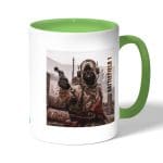 كوب قهوة بمقبض اخضر بتصميم باتلفيلد 1 التخفي جيدا