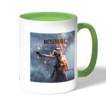 كوب قهوة بمقبض اخضر بتصميم باتلفيلد 1 معركه العرب