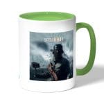 كوب قهوة بمقبض اخضر بتصميم باتلفيلد 1 معركه شيقة