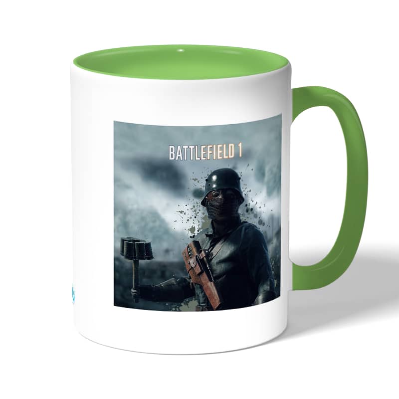 كوب قهوة بمقبض اخضر بتصميم باتلفيلد 1 معركه شيقة كوب قهوة بمقبض اخضر بتصميم باتلفيلد 1 معركه شيقة
