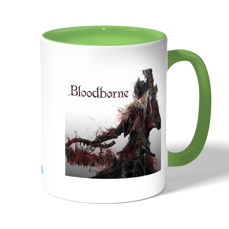 كوب قهوة بمقبض اخضر بتصميم  بلود بورن كوب قهوة بمقبض اخضر بتصميم  بلود بورن