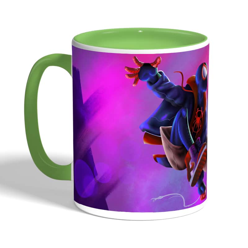 كوب-قهوة-بمقبض-اخضر-بتصميم-بيتر-بوركر-سبايدر-مان-2