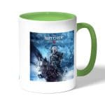 كوب قهوة بمقبض اخضر بتصميم جيرالت ذا ويتشر 3 وايلد هانت