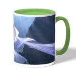 كوب قهوة بمقبض اخضر بتصميم حصان إلسا الثلجي ملكة الثلج