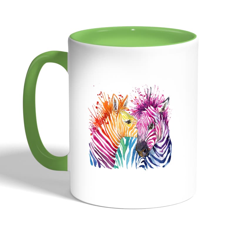 كوب-قهوة-بمقبض-اخضر-بتصميم-حمار-وحشي-ملون-2