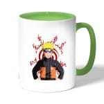 كوب قهوة بمقبض اخضر بتصميم ختم ناروتو