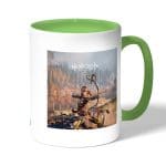 كوب قهوة بمقبض اخضر بتصميم رماية أسهم إلوي هورايزن زيرو داون