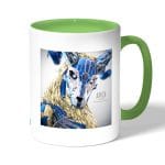 كوب قهوة بمقبض اخضر بتصميم ريفينانت الأسطوري