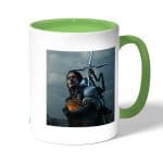 كوب قهوة بمقبض اخضر بتصميم سام بريدجز ديث ستراندنغ