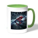 كوب قهوة بمقبض اخضر بتصميم  سبايدر مان اعلى نيويورك