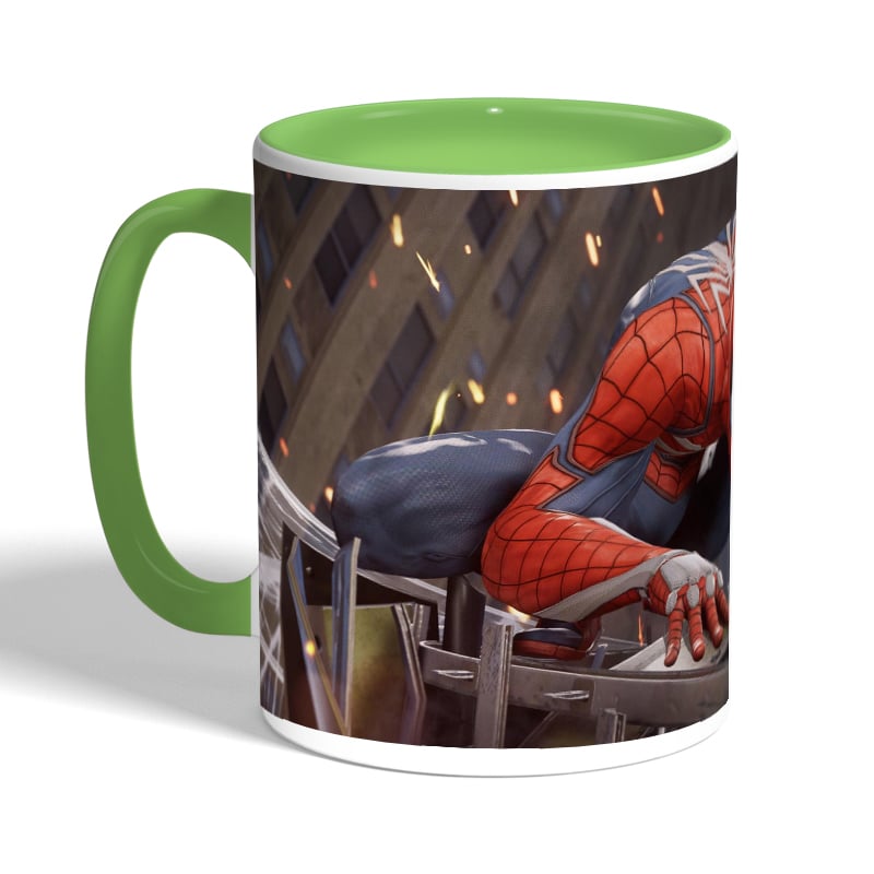 كوب-قهوة-بمقبض-اخضر-بتصميم-سبايدرمان-هوم-كامينج-2