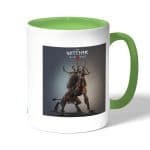 كوب قهوة بمقبض اخضر بتصميم عفريت ذا ويتشر 3 وايلد هانت