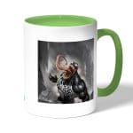 كوب قهوة بمقبض اخضر بتصميم غضب فينوم