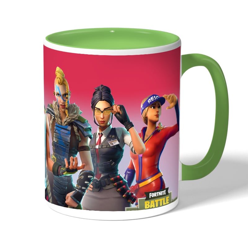 كوب قهوة بمقبض اخضر بتصميم فورت نايت باتل رويال كوب قهوة بمقبض اخضر بتصميم فورت نايت باتل رويال