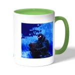 كوب قهوة بمقبض اخضر بتصميم قتال رافين فورتنايت