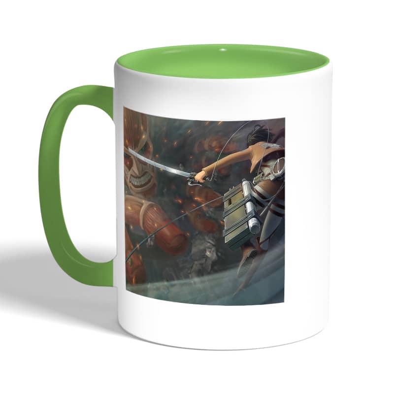 كوب-قهوة-بمقبض-اخضر-بتصميم-قتال-مع-العملاق-الضخم-هجوم-العمالقة-2