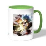 كوب قهوة بمقبض اخضر بتصميم قتال ميدوريا ضد باكوغو