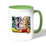 كوب قهوة بمقبض اخضر بتصميم قوة الابطال كل الانميات