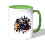 كوب قهوة بمقبض اخضر بتصميم قوة شخصيات قاتل الشياطين