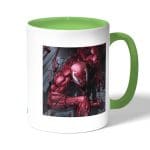 كوب قهوة بمقبض اخضر بتصميم كارنج سبايدر مان