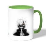 كوب قهوة بمقبض اخضر بتصميم كانيكي طوكيو غول