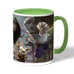 كوب قهوة بمقبض اخضر بتصميم كونغ فو باندا